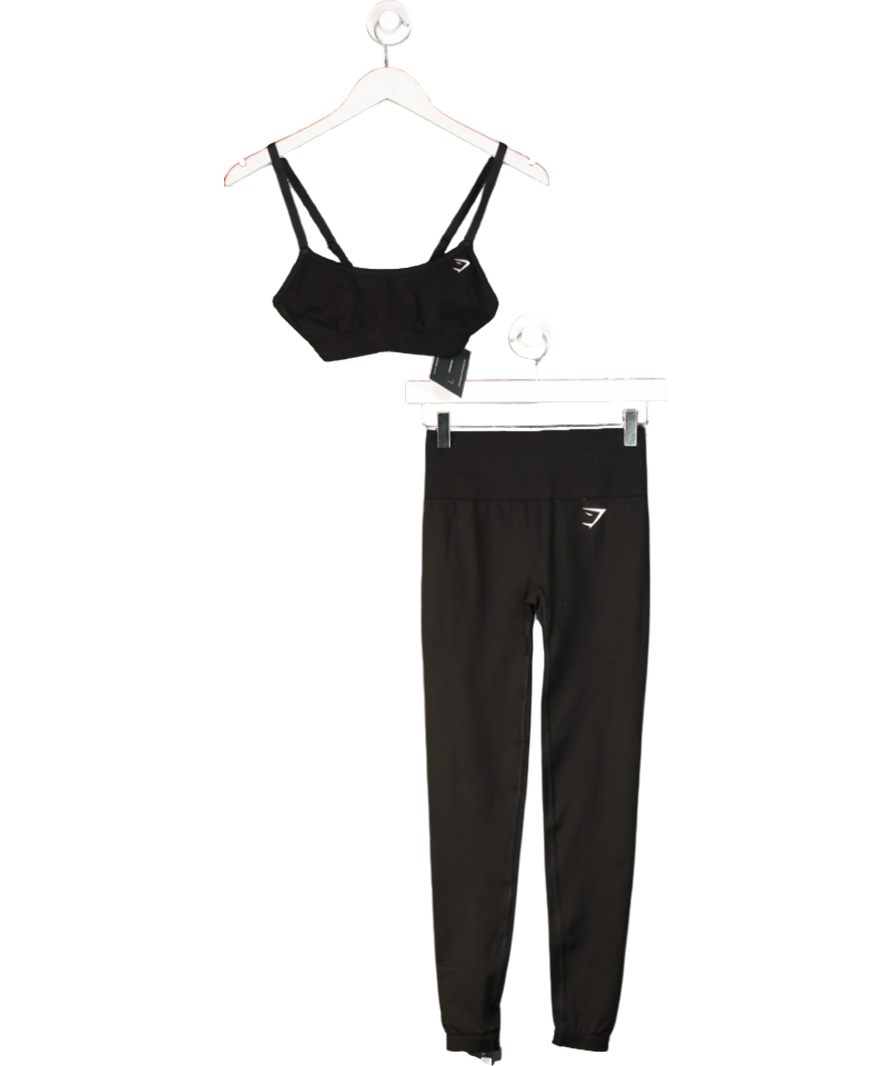 gymshark Black 2-piece Sports Bra And Vital Seamless Leggings UK S