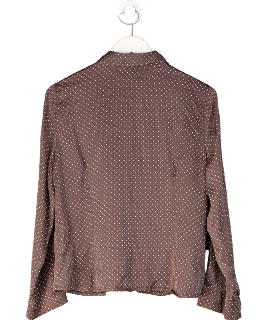 Antonelle Brown Polka Dot Shirt UK S