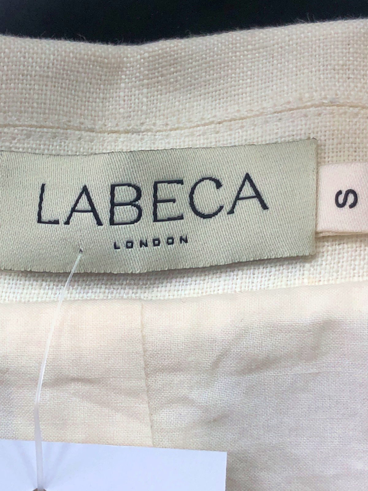 Labeca Cream Double-Breasted Linen Blazer Jacket UK S