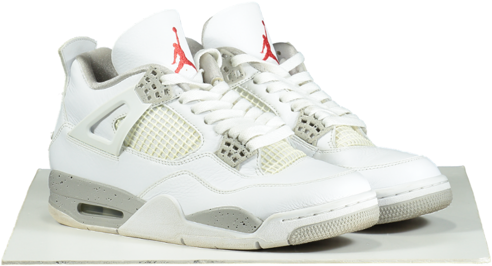 Jordan White Air Jordan 4 Retro Trainers UK 7