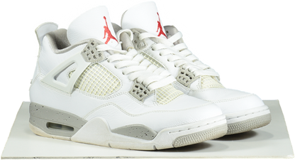 Jordan White Air Jordan 4 Retro Trainers UK 7