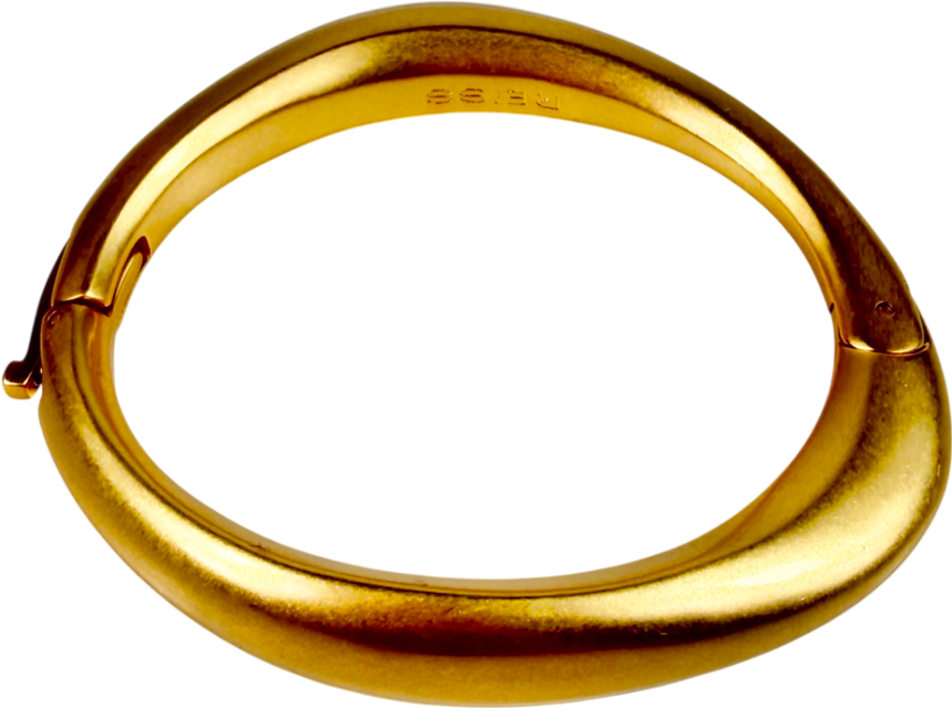 REISS Metallic Sierra Smooth Curved Hinged Bangle Bracelet, Gold One Size
