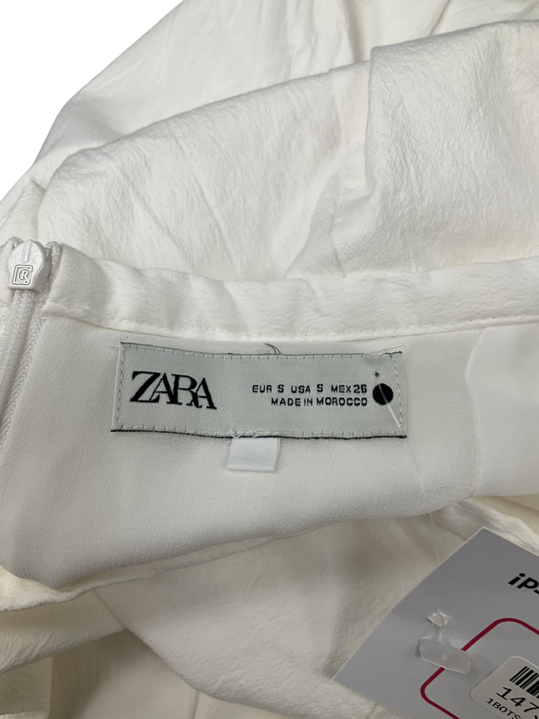 ZARA White Collection Bubble Hem Midi Skirt UK S