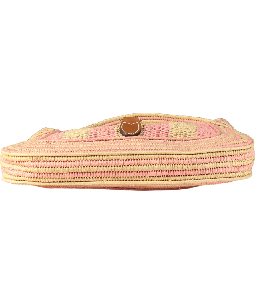 Gucci Raffia Woven Striped Small Jackie 1961 Hobo Pink / Natural Shoulder / crossbody bag