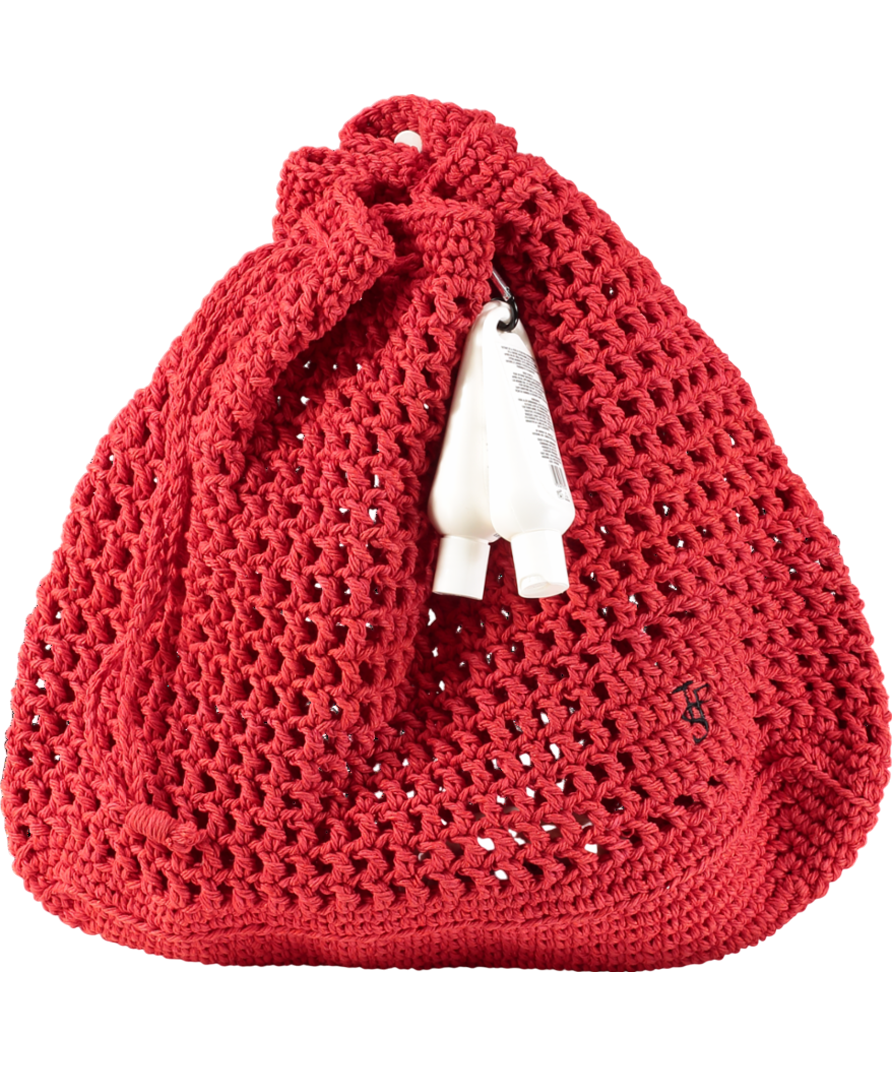 The Frankie Shop Crochet Pouch Bag - Red