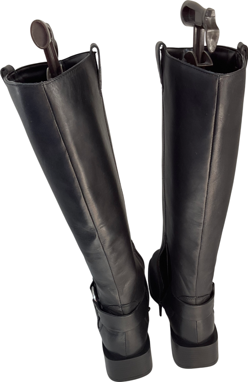 Next Black Buckle Knee High Boots UK 5 EU 38 👠