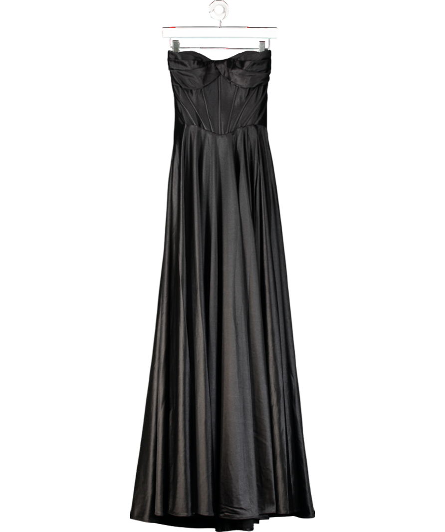 Ladivine Black A Line Satin Gown UK XS