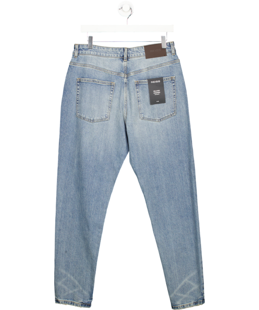 REISS Rathbone Relaxed-fit Cropped Jeans In Light Blue Wash W30