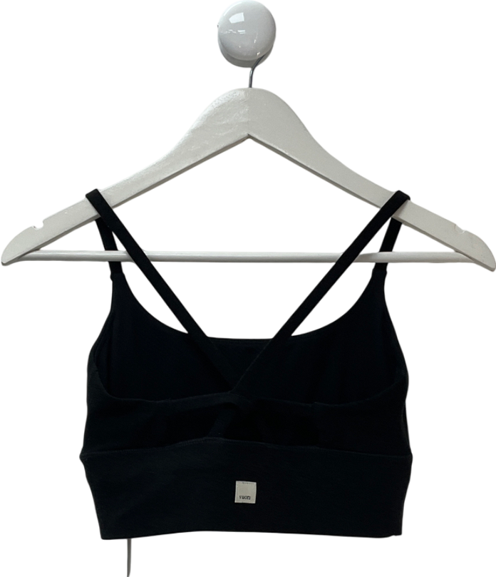vuori Black Elevation Fitted Recycled Polyester-blend Bra UK S