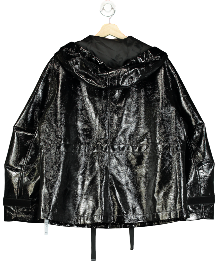 All Saints Black Kelsie Shine oversized-fit hooded jacket UK S