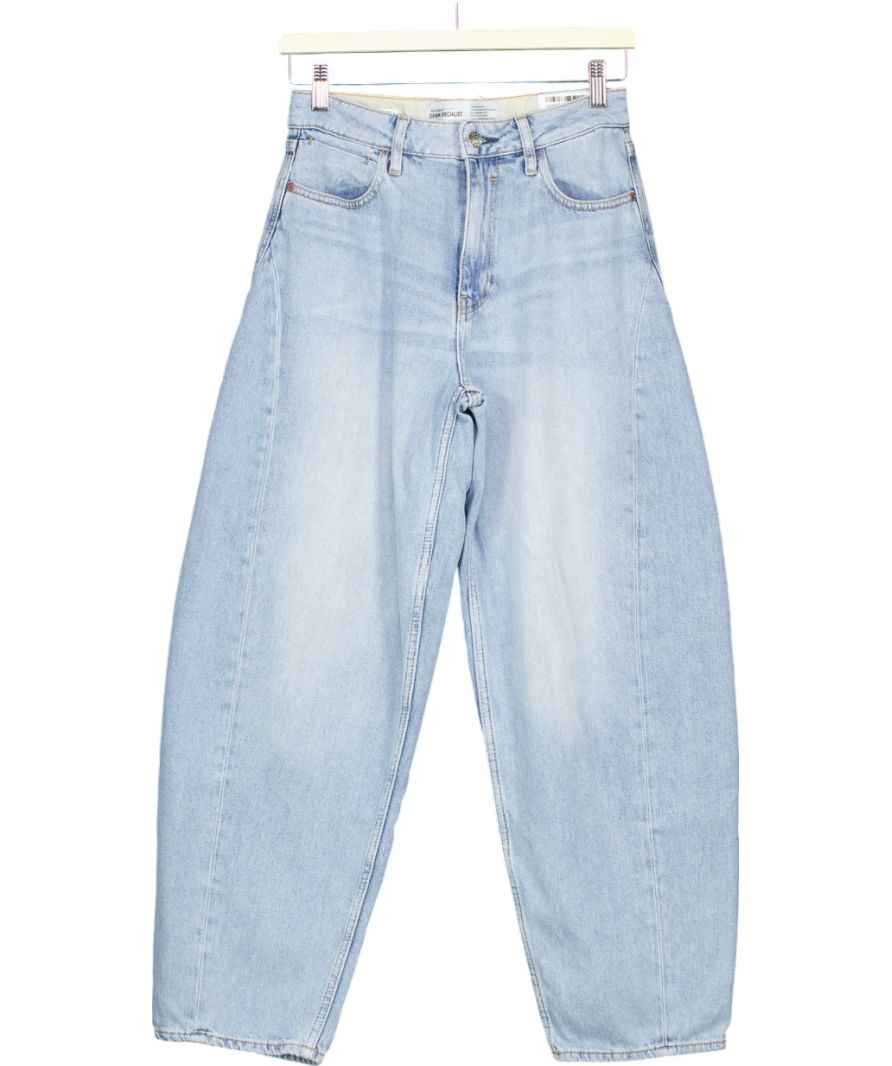 River Island Blue High Waisted Barrel Jeans UK 8