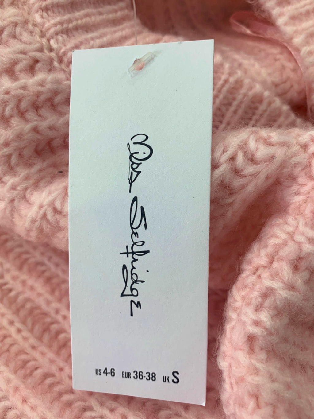 Miss Selfridge Pink V-Neck Knitted Cropped Jumper UK S