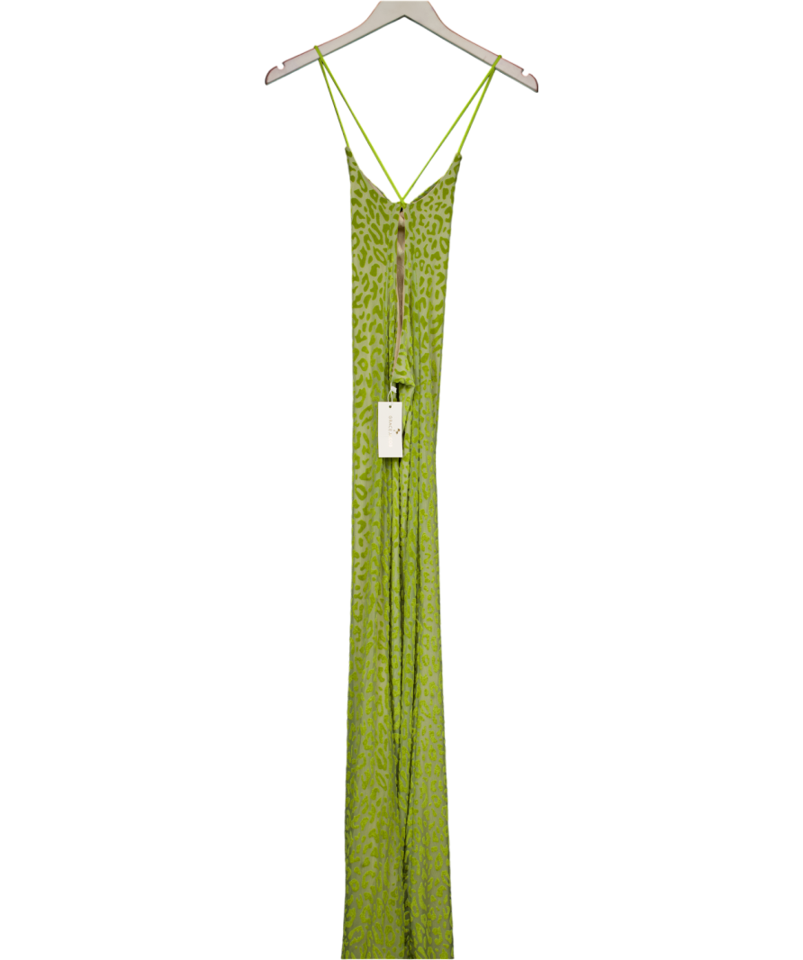 Grace jacob Green Meadow Lime Maxi Dress UK XS