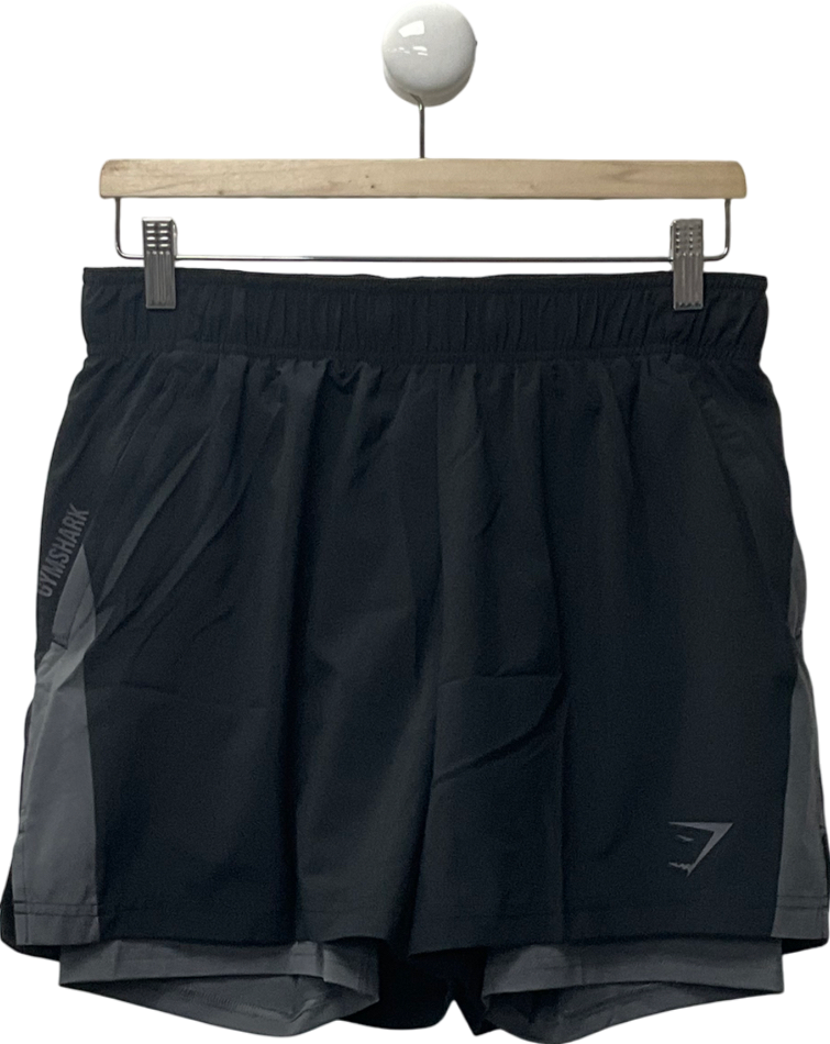 gymshark Black Sport 5" 2 In 1 Shorts UK M