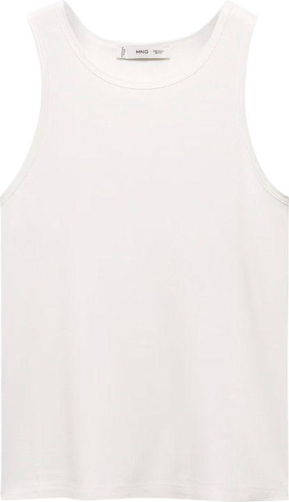 MANGO White Top With Satin Details UK S