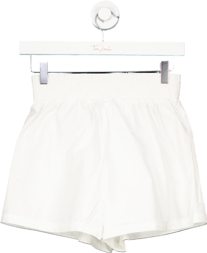 WHITE FOX White Elastic Waist Shorts UK XS