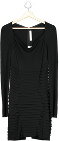 Dion Lee Black Draped Long Sleeve Dress UK 10