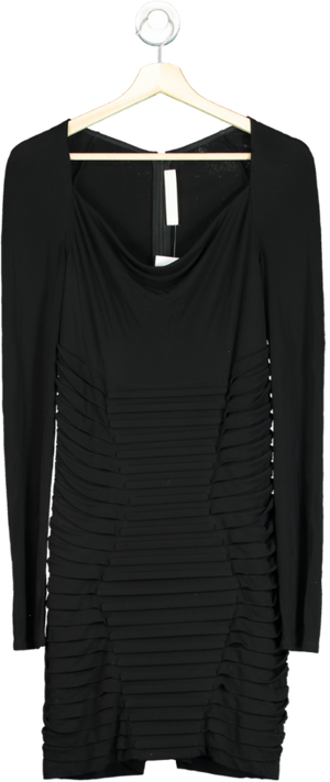 Dion Lee Black Draped Long Sleeve Dress UK 10