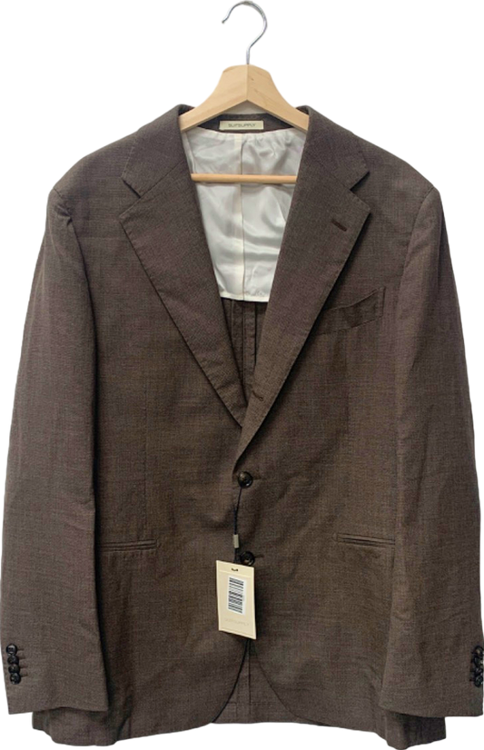 Suitsupply Taupe Havana Jetted Slim Fit Blazer EU 56 UK 46" CHEST