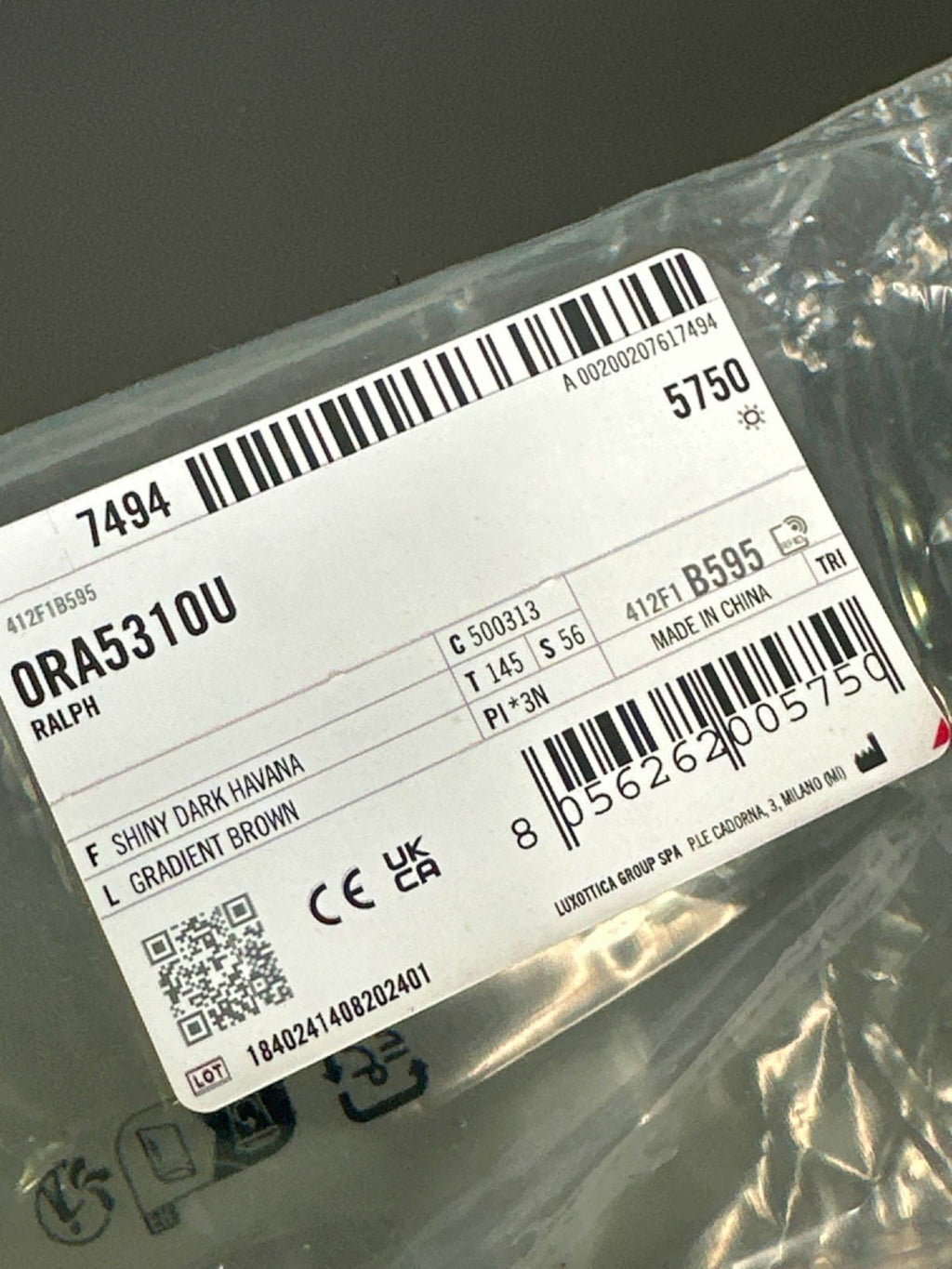 Ralph Lauren Shiny Dark Havana Gradient Brown Sunglasses in case