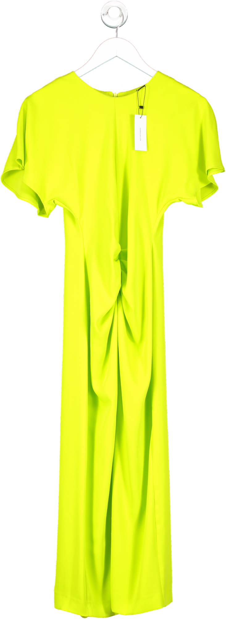 Karen Millen Green Ruched Front Crepe Midi Dress UK 6