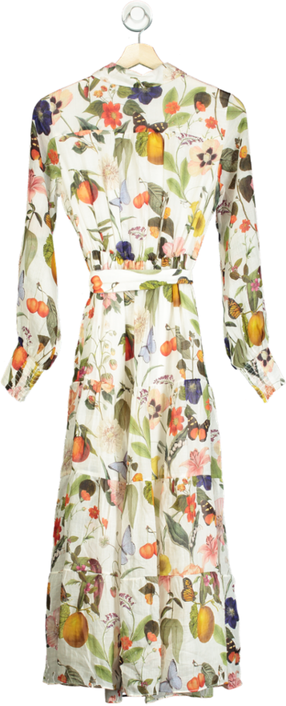 Forever New White Sylvie Tiered Shirt Midi Dress UK 6