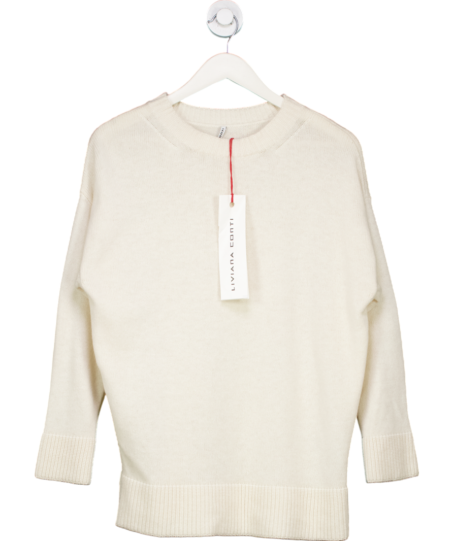 Liviana Conti White Cashmere Blend Sweater UK M