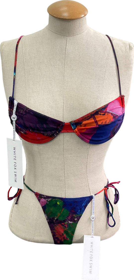 White Fox Purple Surfs Up Radiation Bikini Set UK XS