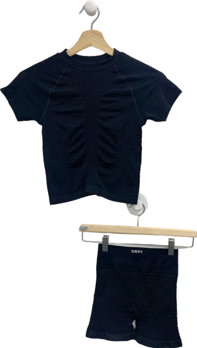 Sefi Black Seamless Activewear Set UK XS