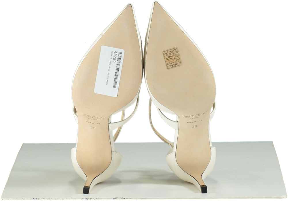 Jimmy Choo Latte SAONI 65 Nappa Leather Heels EU 38 UK 5