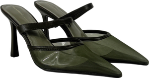 River Island Green Khaki Mesh Court Heels UK 4 EU 37