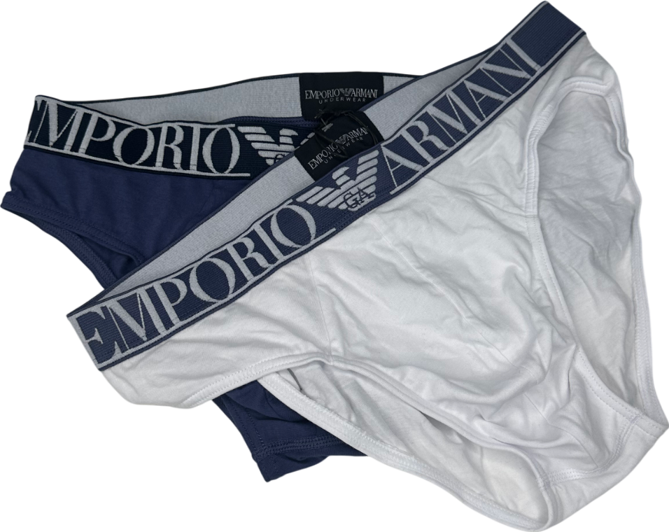 Emporio Armani Multicoloured Two-pack Of Stretch Cotton Briefs UK M
