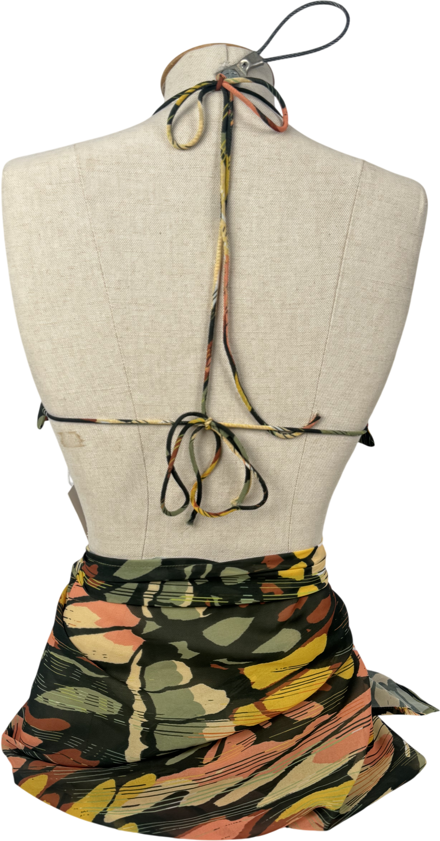 Pretty Rascal Multicoloured Dolce Two Piece bikini top and sarong UK S