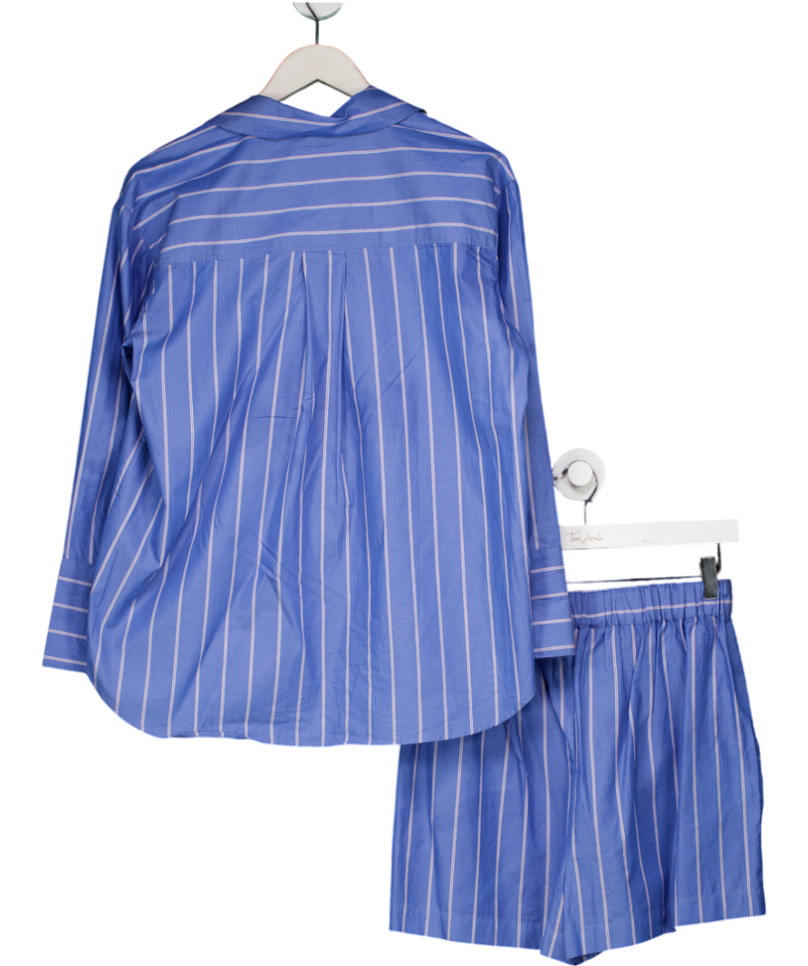 Sezane 2-piece Blue Stripes Oversize Bilma Shirt And Nicolo Shorts Set UK 8