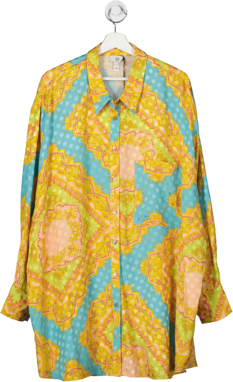 River Island Yellow Plus Ramadan Print Long Sleeve Shirt UK 26