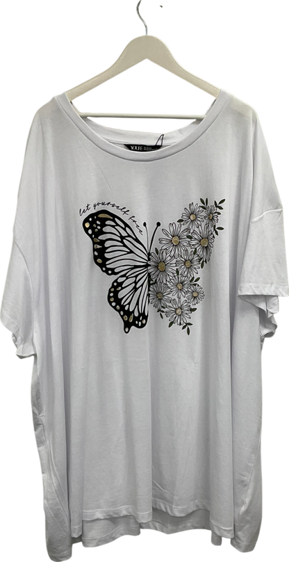 Yours White Let Yourself Free Tee UK XXXL