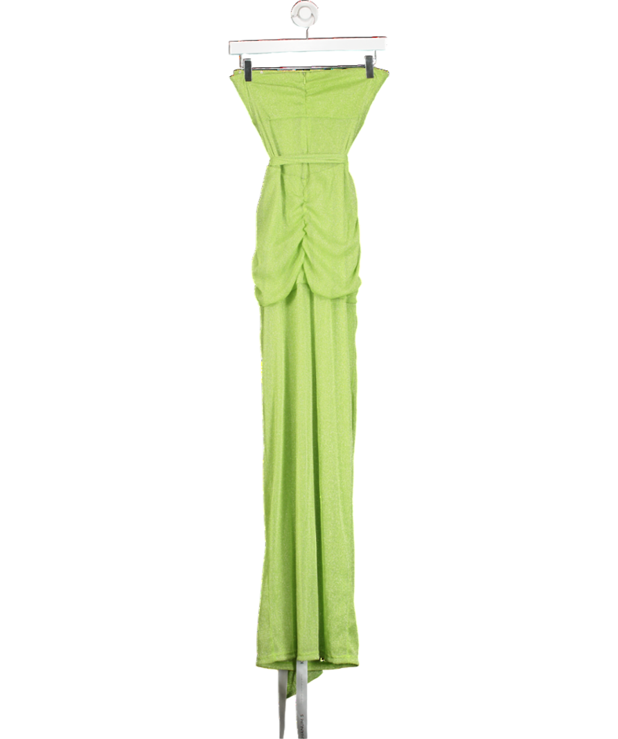 Khanum's Green Metallic Drape Maxi Dress UK S