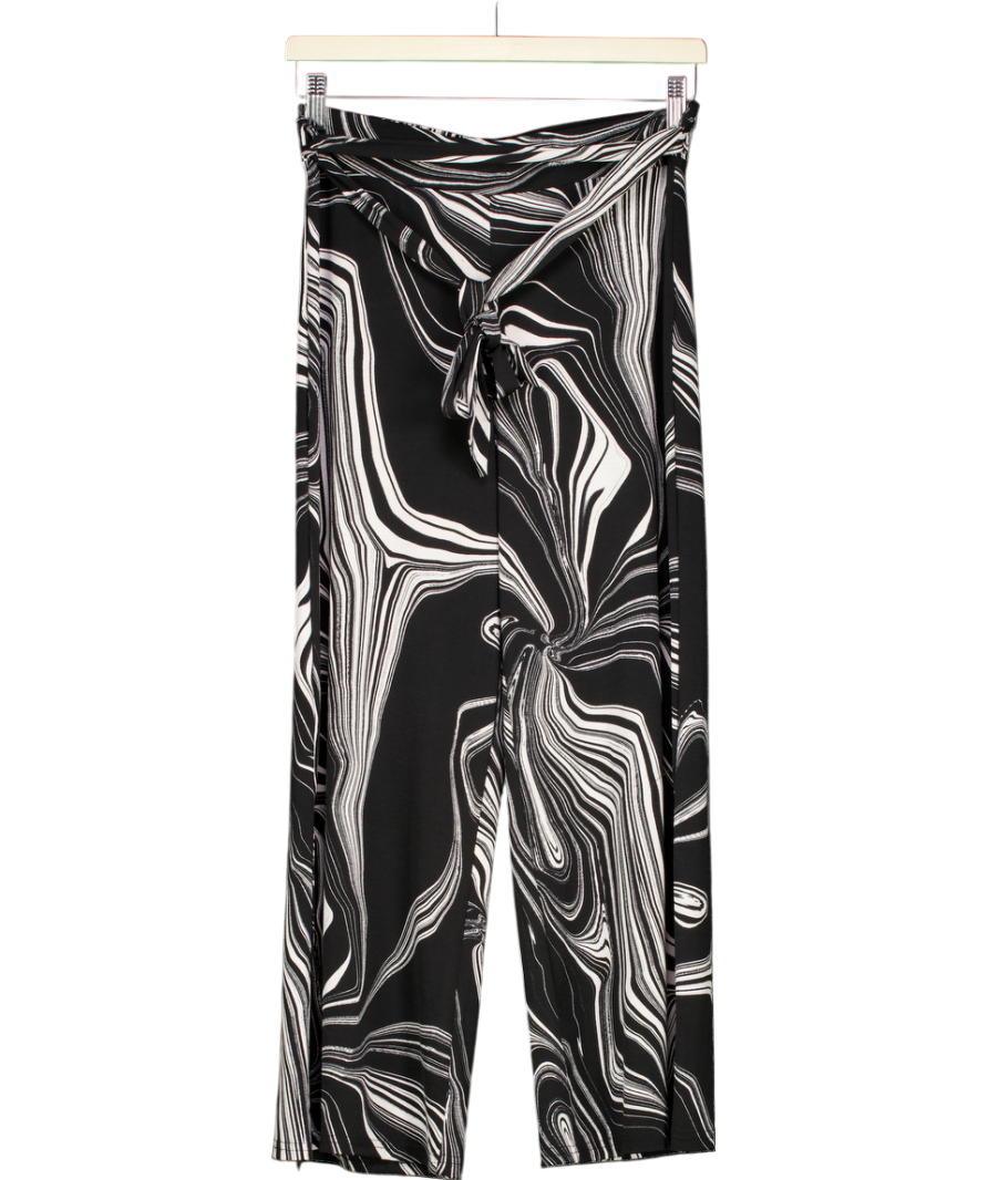 Black Ladies Marble Cropped Trousers UK 6