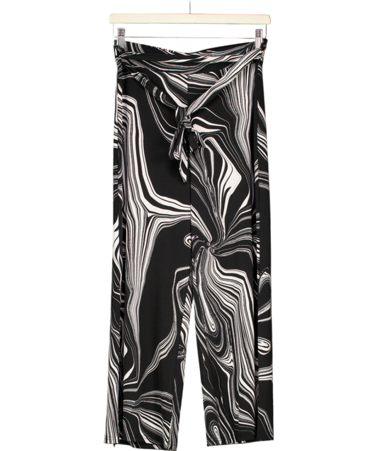 Black Ladies Marble Cropped Trousers UK 6