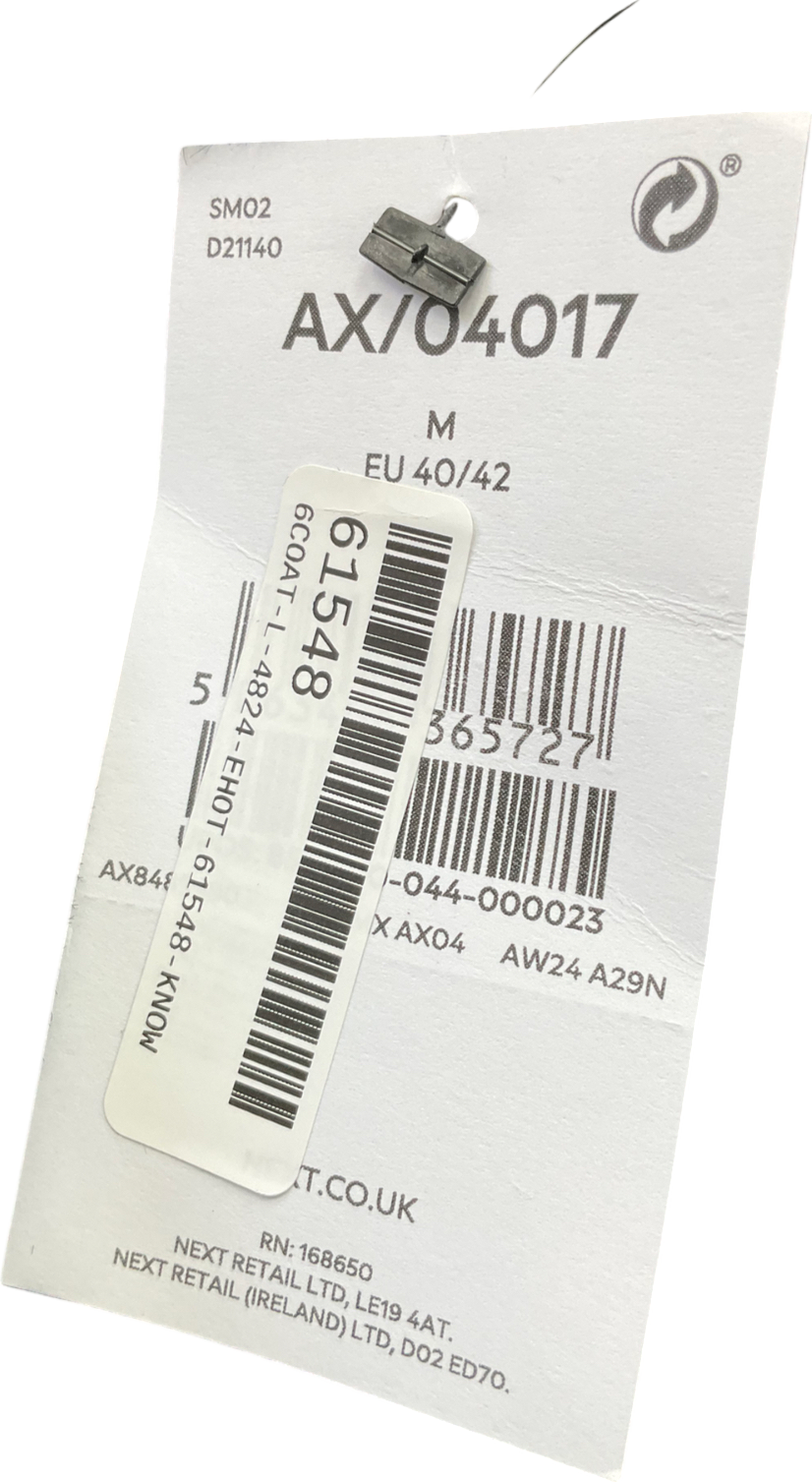 Next Black Faux Fur And Leather Effect Coat UK M