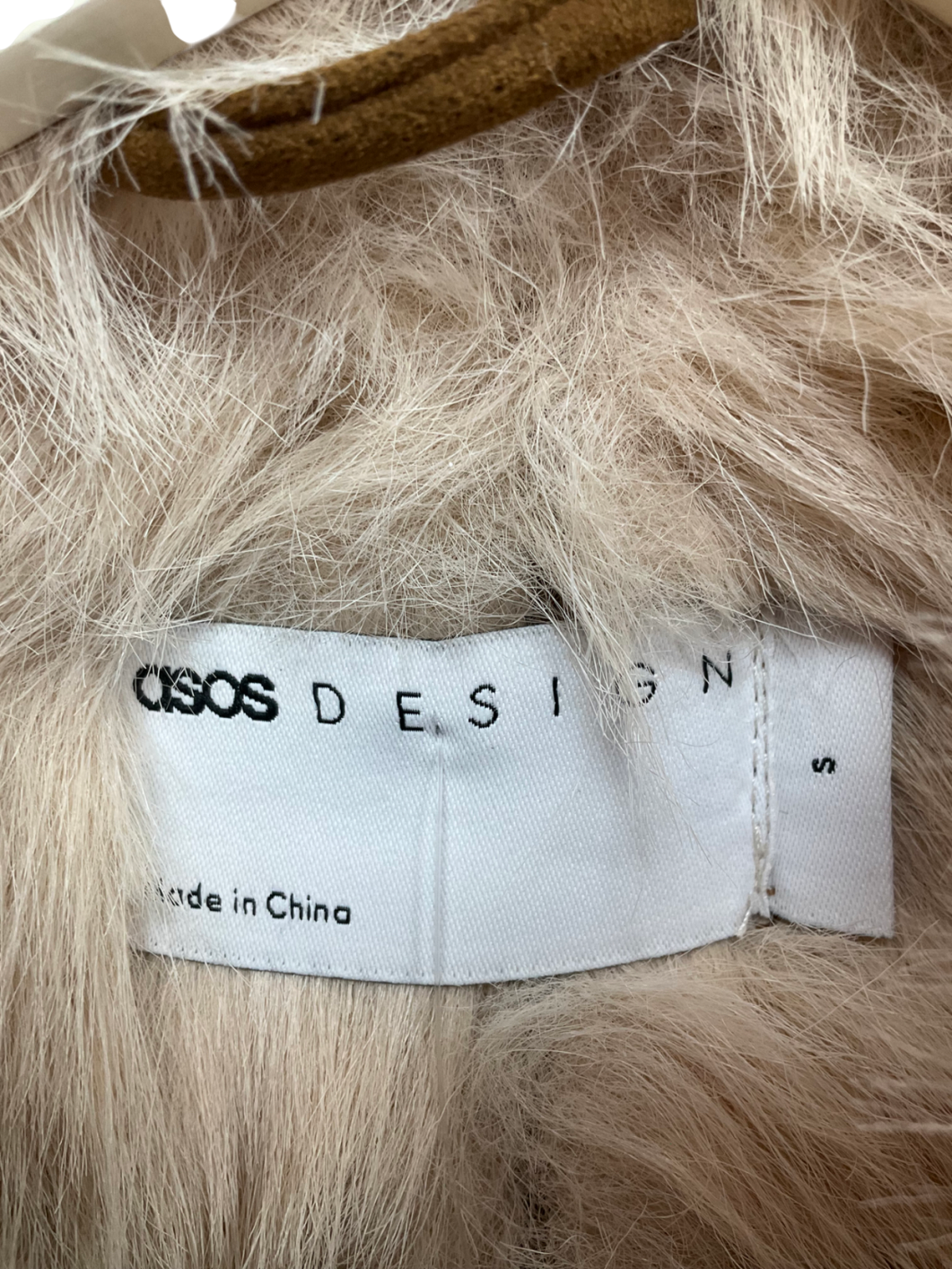 ASOS Cream Fur Collar And Cuff Jacket UK S