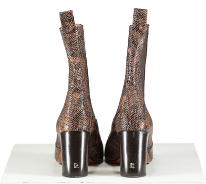 Rouje Brown Snake Print Ankle Boots UK 8 EU 41 👠
