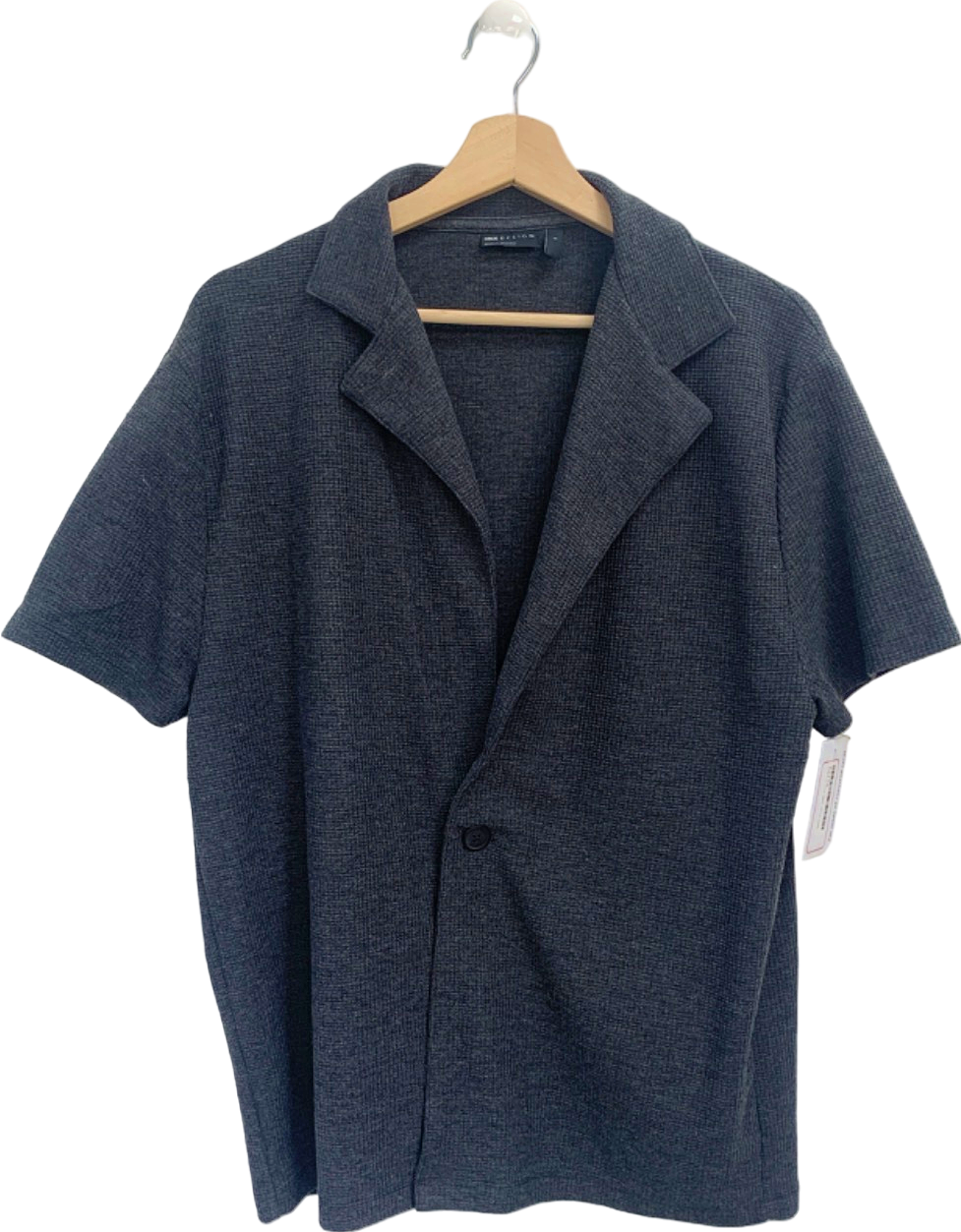 ASOS Grey Waffle Button Down Shirt UK S