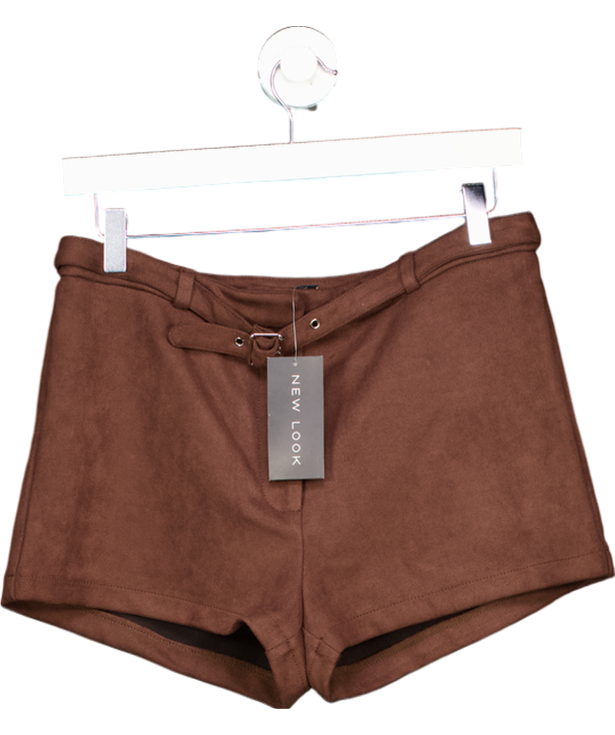 New Look Brown Faux Suede Shorts UK 10