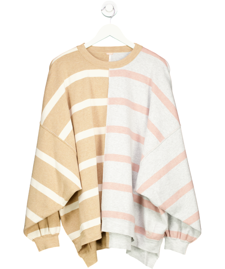 Free People Beige Uptown Stripe Jumper UK S