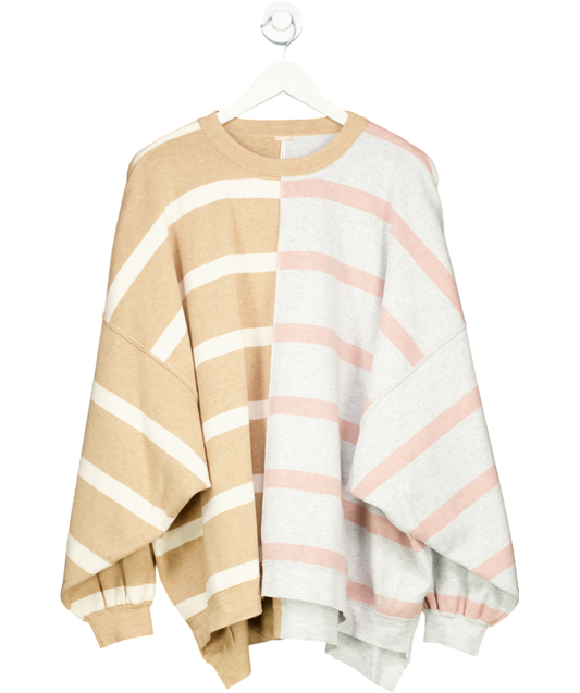 Free People Beige Uptown Stripe Jumper UK M