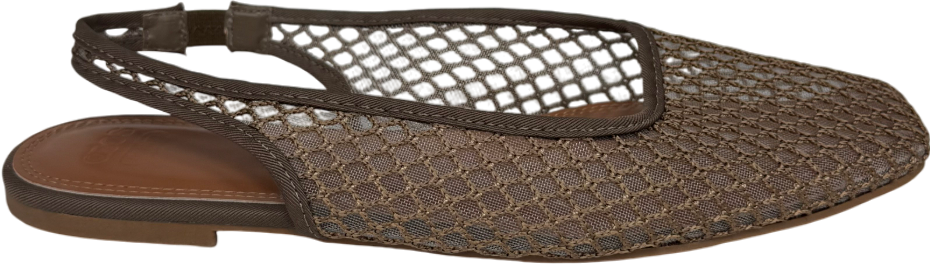 ASOS Beige Lisse Round-toe Slipback Ballet Flats UK 8 EU 41 👠