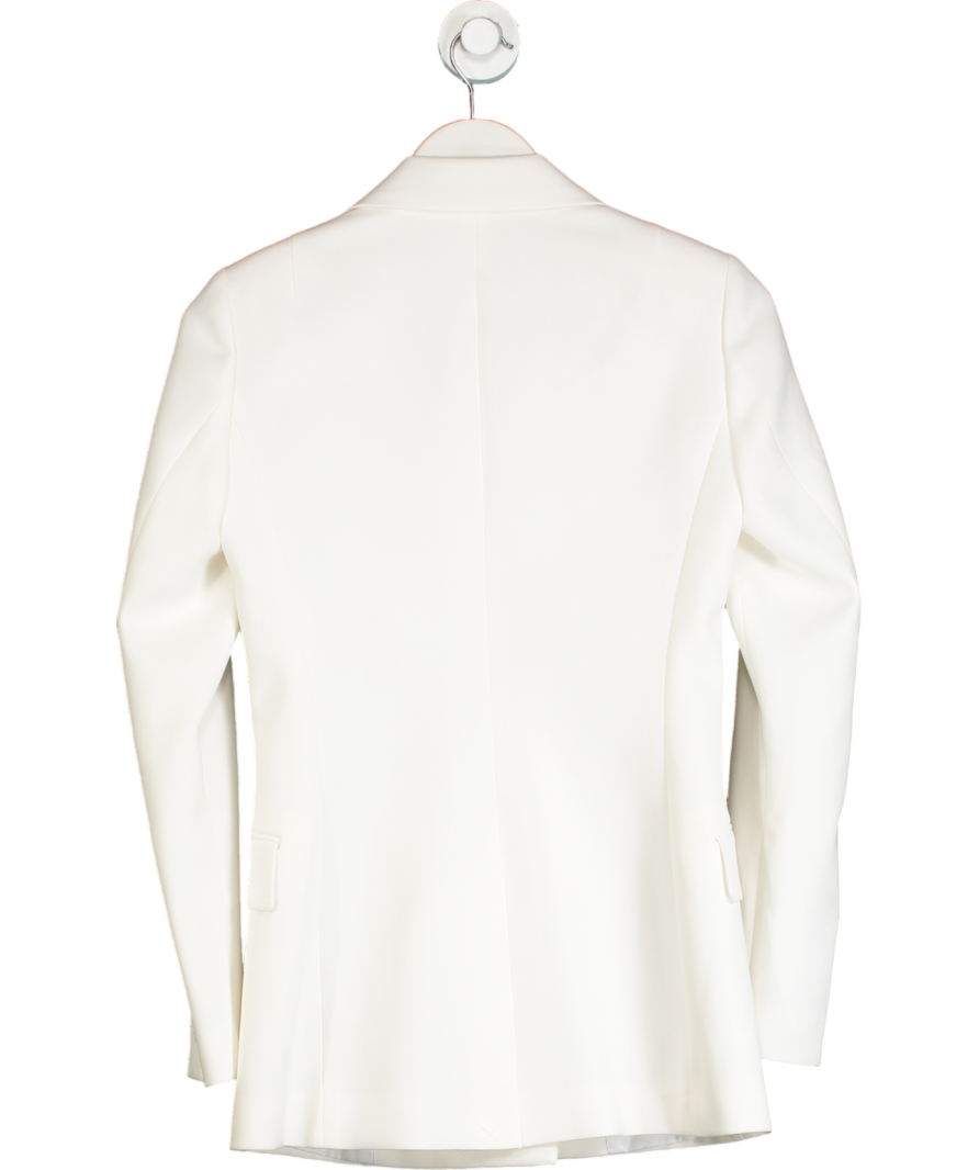REISS White Sienna Double Breasted Crepe Suit Blazer UK 4