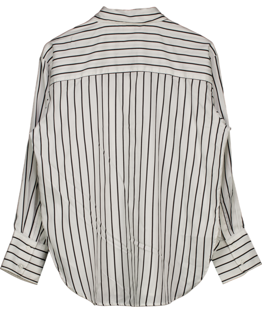 H&M White Poplin Striped Shirt UK S