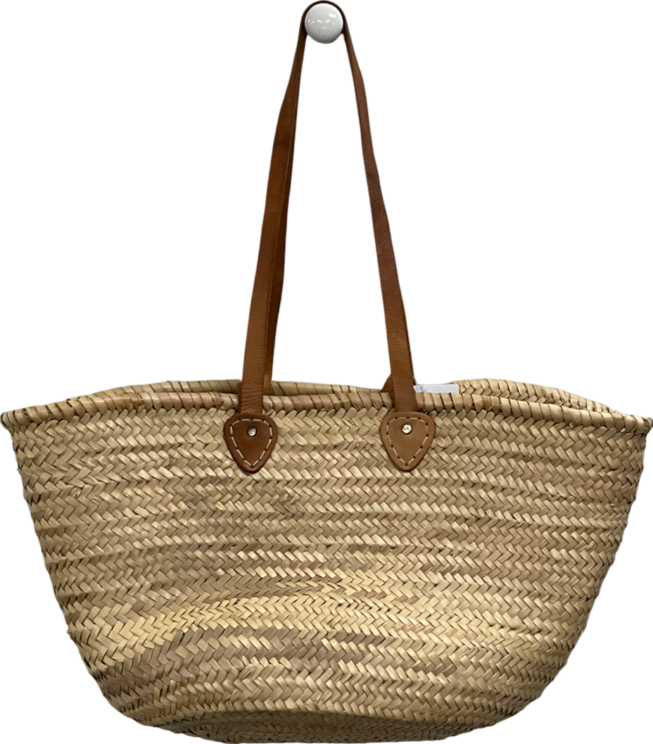 Beige Large Rafia Tote Bag